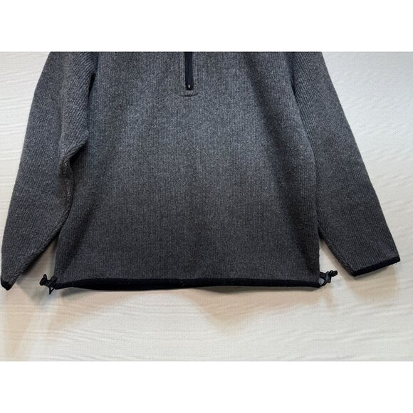 EMS Womens Wool Blend Pullover Sweater Knit Long Sleeve Sz M Gray 1/4 Zip - Picture 5 of 12
